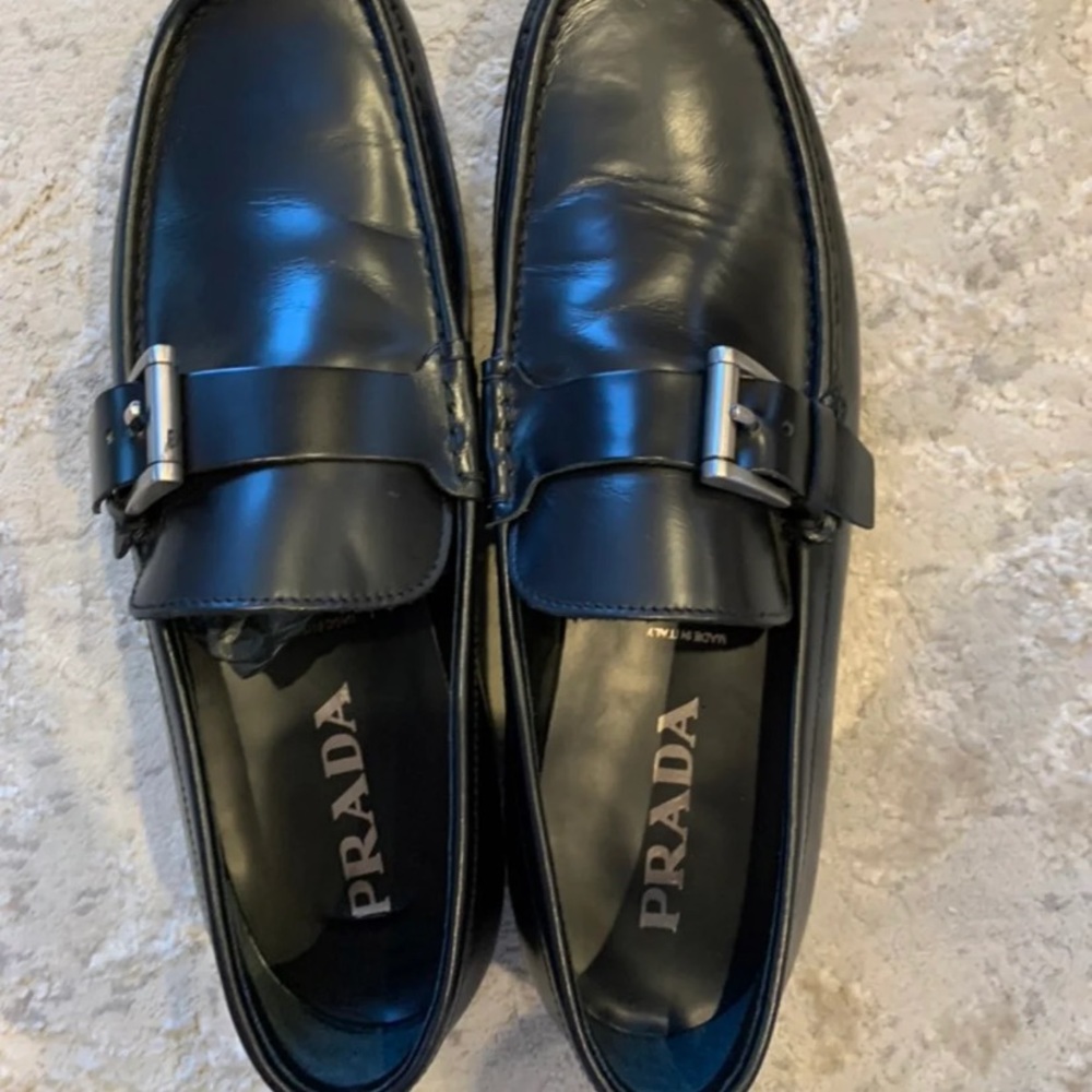 Prada men slip ons loafers shoes